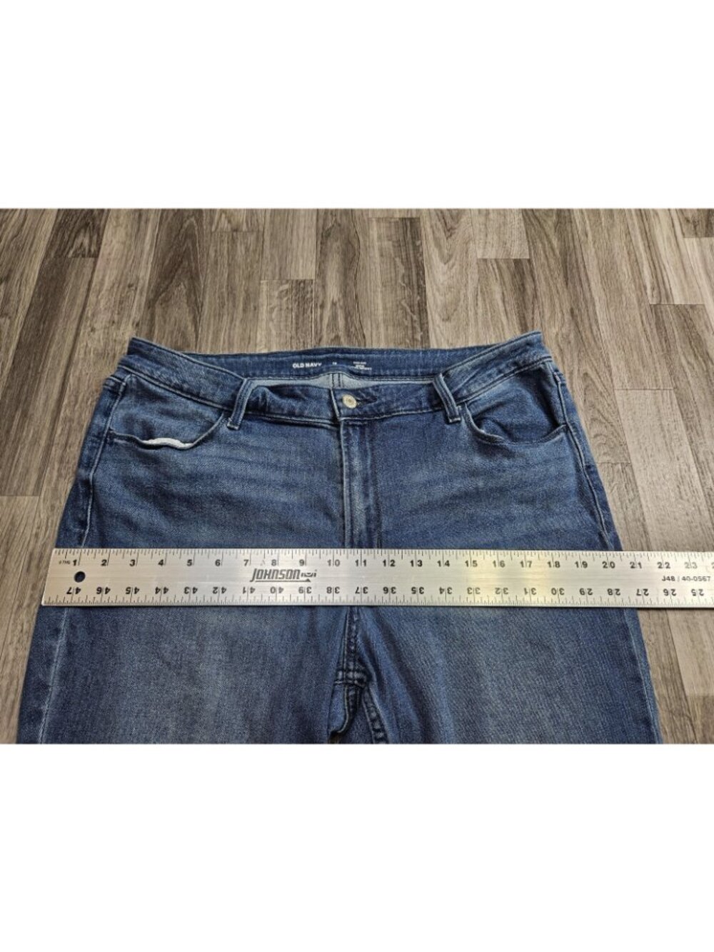 Old Navy High Rise Wow Super Skinny Jeans Womens 16 Petite Blue Med Wash Stretch - Picture 7 of 10